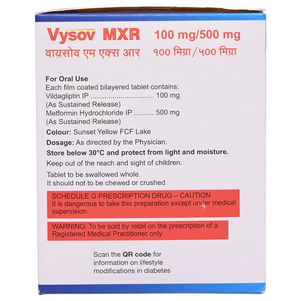 Vysov Mxr 100/500Mg Strip Of 15 Tablets