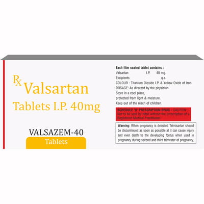 Valsazem 40mg Strip Of 10 Tablets