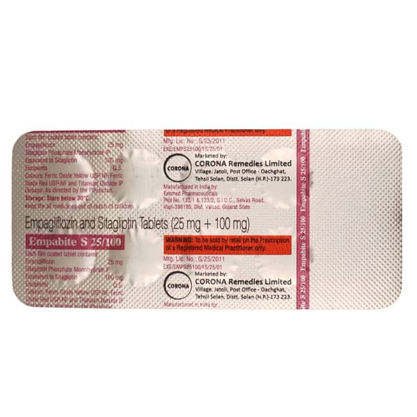 Empabite S 25/100Mg Strip Of 10 Tablets