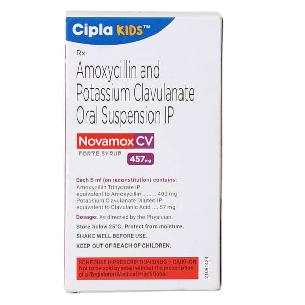 Novamox CV Forte 457mg Dry Syrup | Tangy Orange Flavour