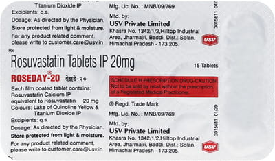 Roseday 20mg Strip Of 15 Tablets