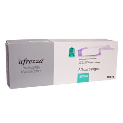 Afrezza Box Of 30 - 8 Unit Cartridge And 1 Inhaler