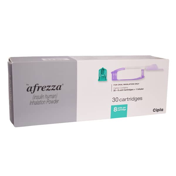 Afrezza Box Of 30 - 8 Unit Cartridge And 1 Inhaler