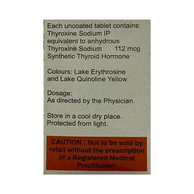 Thyrox 112mcg Bottle Of 100 Tablets 