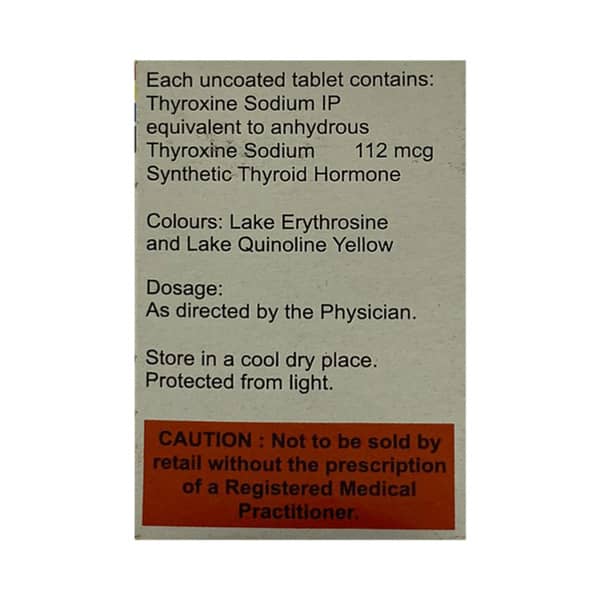 Thyrox 112Mcg Bottle Of 100 Tablets