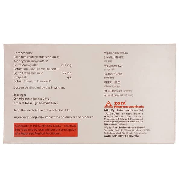 Zomox Cl 375mg Strip Of 10 Tablets