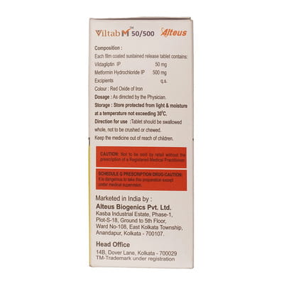 Viltab M 50/500mg Strip Of 15 Tablets
