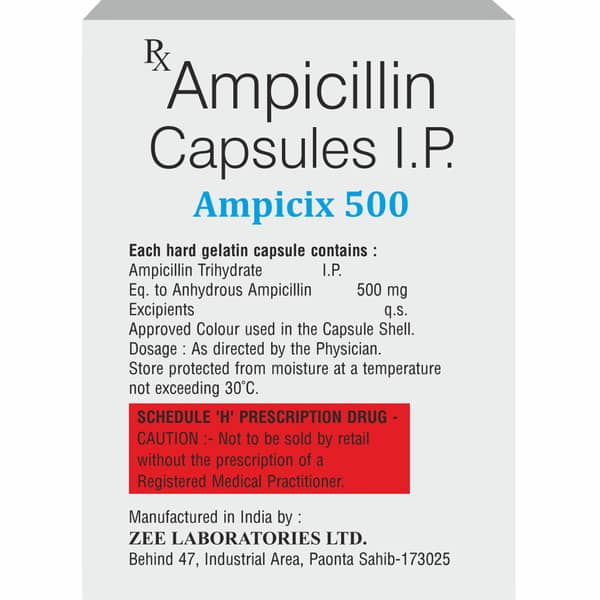 Ampicix 500mg Strip Of 10 Capsules