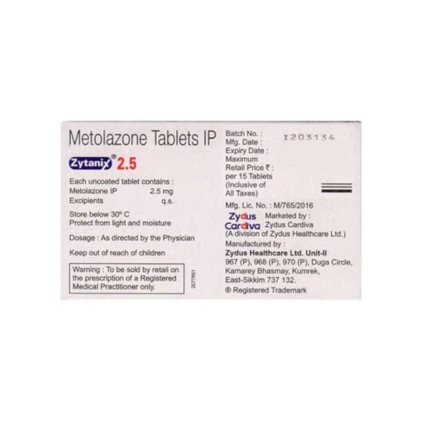 Zytanix 2.5mg Strip Of 15 Tablets