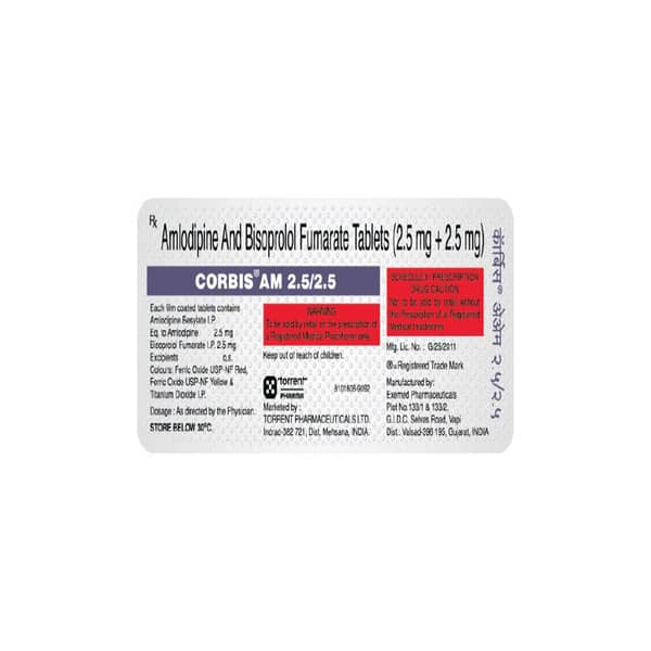 Corbis Am 2.5/2.5Mg Strip Of 10 Tablets