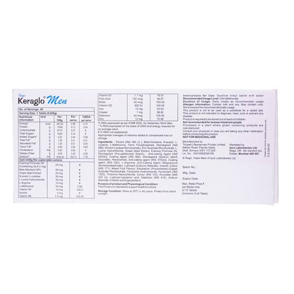 New Keraglo Men Strip Of 15 Tablets