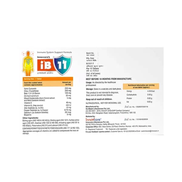 I B 11 Strip Of 10 Tablets