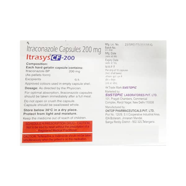 Itrasys Cf 200mg Strip Of 10 Capsules