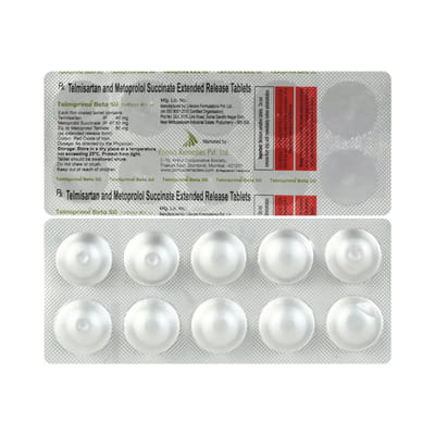 Telmiprime Beta 50mg Strip Of 15 Tablets
