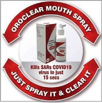 Oroclear Mint Flavour Bottle Of 50ml Mouth Spray