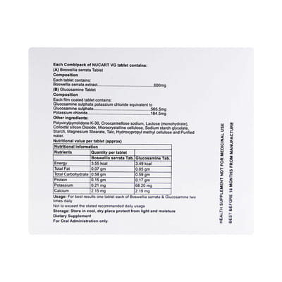 Nucart Vg Strip Of 20 Combipack Tablets