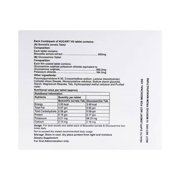 Nucart Vg Strip Of 20 Combipack Tablets