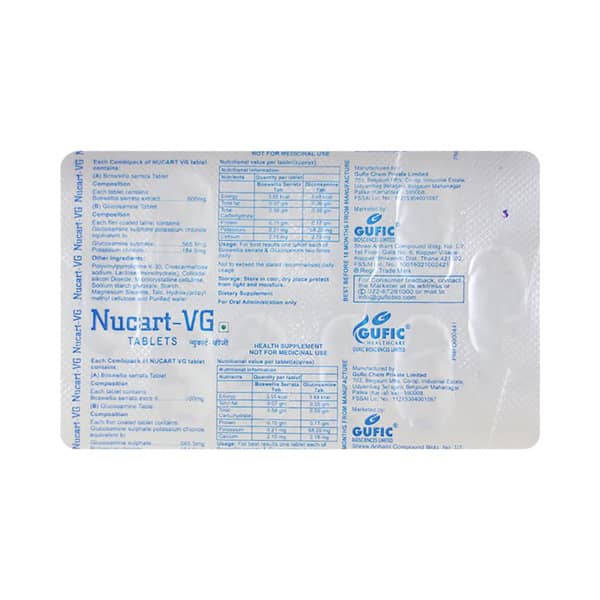 Nucart Vg Strip Of 20 Combipack Tablets