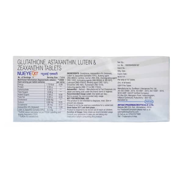 Nueye Xt Strip Of 10 Tablets