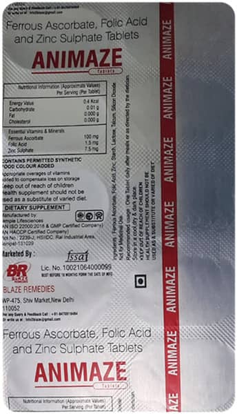 Animaze Strip Of 10 Tablets