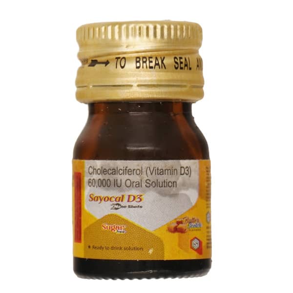 Sayocal D3 Nano Shots Butterscotch Flavour Sugar Free Bottle Of 5Ml Oral Solution