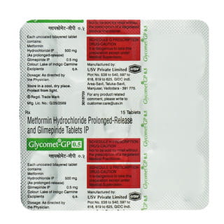 Glycomet Gp 0.5Mg Strip Of 15 Tablets