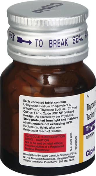 Thyrocip 25mcg Bottle Of 120 Tablets