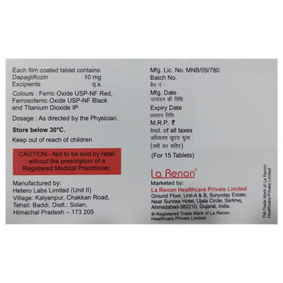 Dapahenz 10mg Strip Of 15 Tablets