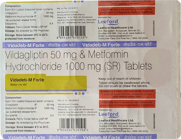 Vidadeb 50 M Sr Forte Strip Of 15 Tablets