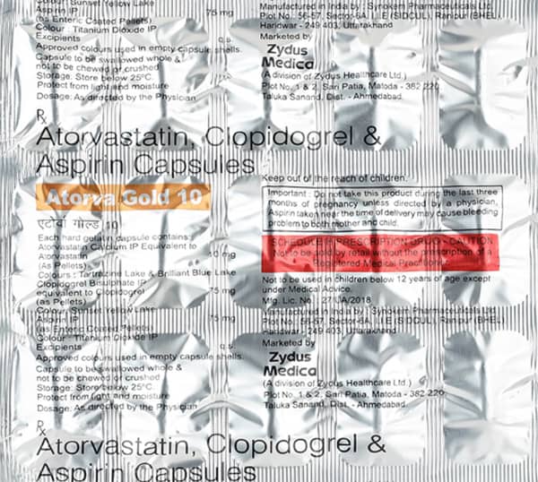 Atorva Gold 10mg Strip Of 15 Capsules