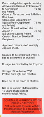 Atorva Gold 10mg Strip Of 15 Capsules