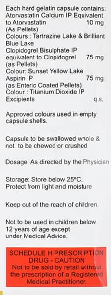 Atorva Gold 10mg Strip Of 15 Capsules