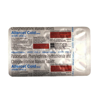 Allercet Cold New Strip Of 15 Tablets