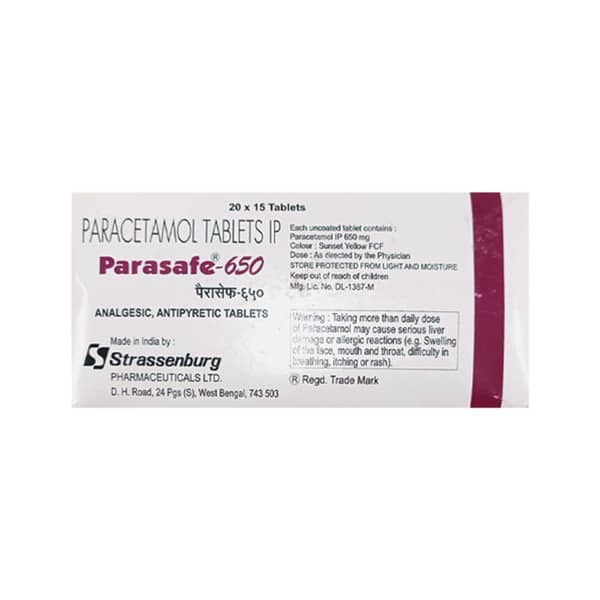 Parasafe 650mg Strip Of 15 Tablets