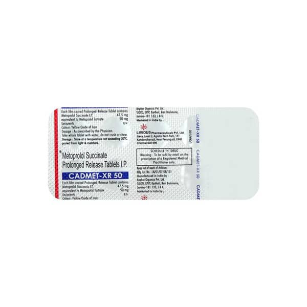 Cadmet Xr 50Mg Strip Of 10 Tablets