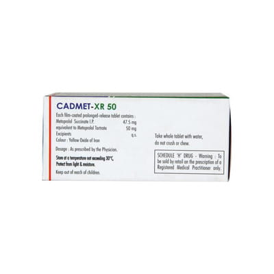 Cadmet Xr 50mg Strip Of 10 Tablets