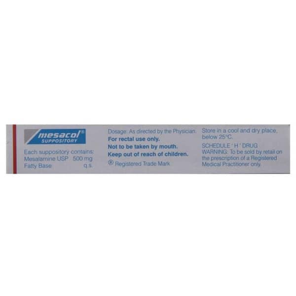 Mesacol 500mg Strip Of 7 Rectal Suppository