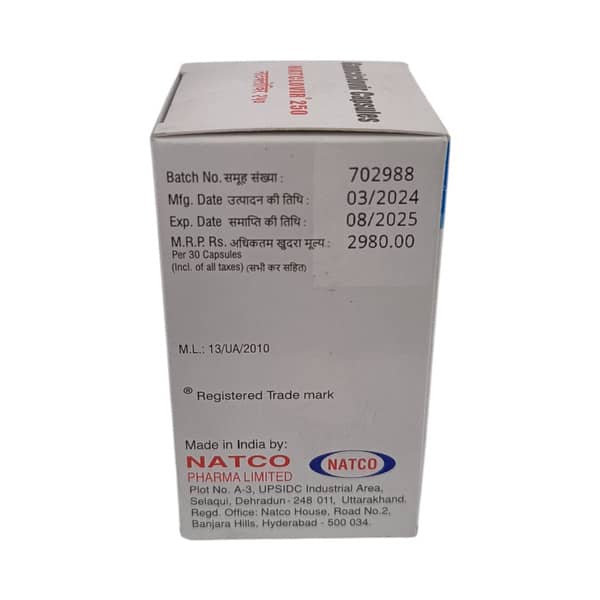 Natclovir 250Mg Bottle Of 30 Capsules