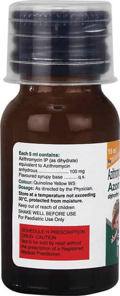 Azomycin 100mg Peppermint And Orange Flavour Bottle Of 15ml Suspension