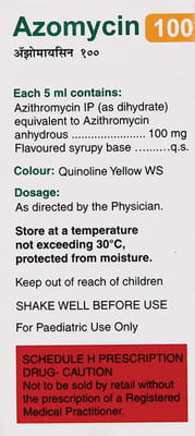 Azomycin 100mg Peppermint And Orange Flavour Bottle Of 15ml Suspension