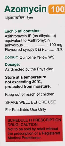 Azomycin 100mg Peppermint And Orange Flavour Bottle Of 15ml Suspension