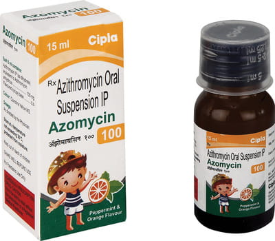 Azomycin 100mg Peppermint And Orange Flavour Bottle Of 15ml Suspension