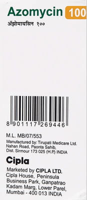Azomycin 100mg Peppermint And Orange Flavour Bottle Of 15ml Suspension