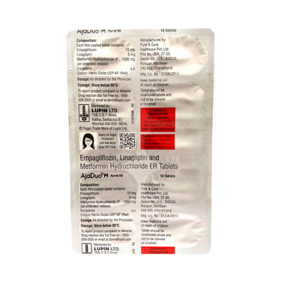 Ajaduo M Forte 10mg Strip Of 10 Tablets