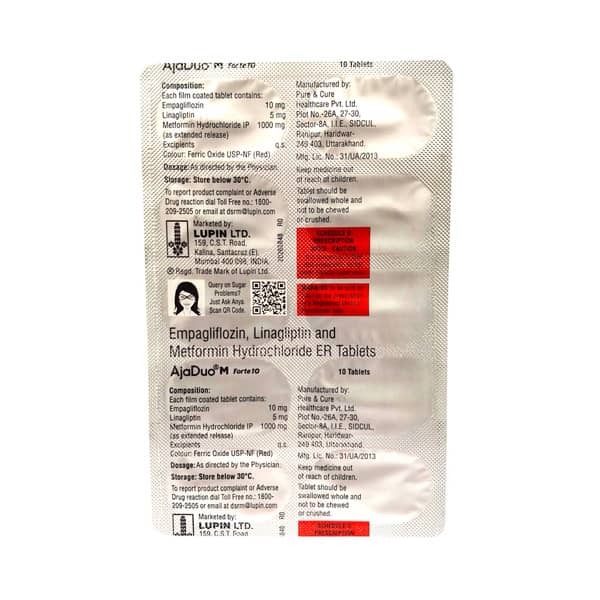 Ajaduo M Forte 10mg Strip Of 10 Tablets