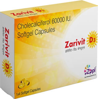 Zarivit D3 Strip Of 4 Softgel Capsules