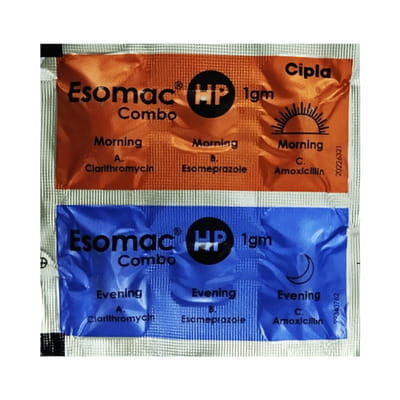 Esomac Hp 750mg Strip Of 6 Combikit Tablets
