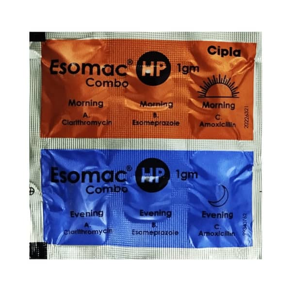 Esomac Hp 750mg Strip Of 6 Combikit Tablets