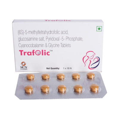 ट्रैफोलिक 10 टैबलेट्स की स्ट्रिप