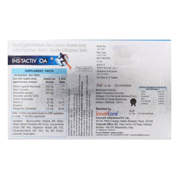 Ins3tactiv Oa Strip Of 10 Tablets